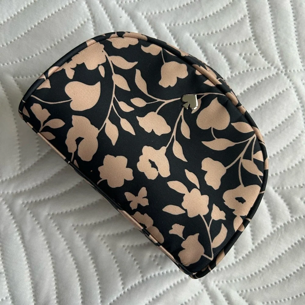 Kate Spade Black and Pink Floral Cosmetic Bags - Picture 5 of 6